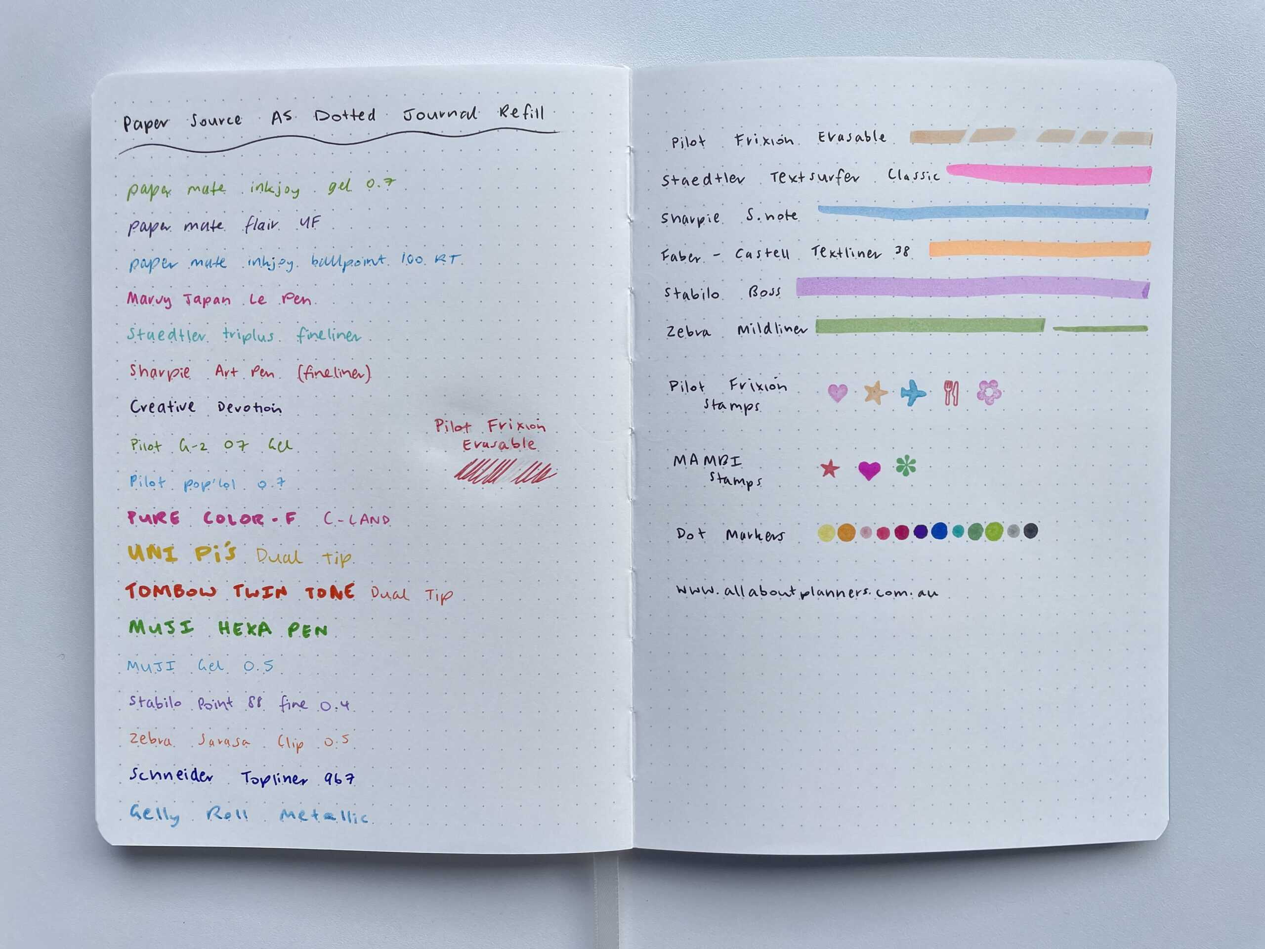 paper source dot journal notebook 5mm refill pool cover bright white paper ivory pen testing paper quality highlighters pen stamps bleed through