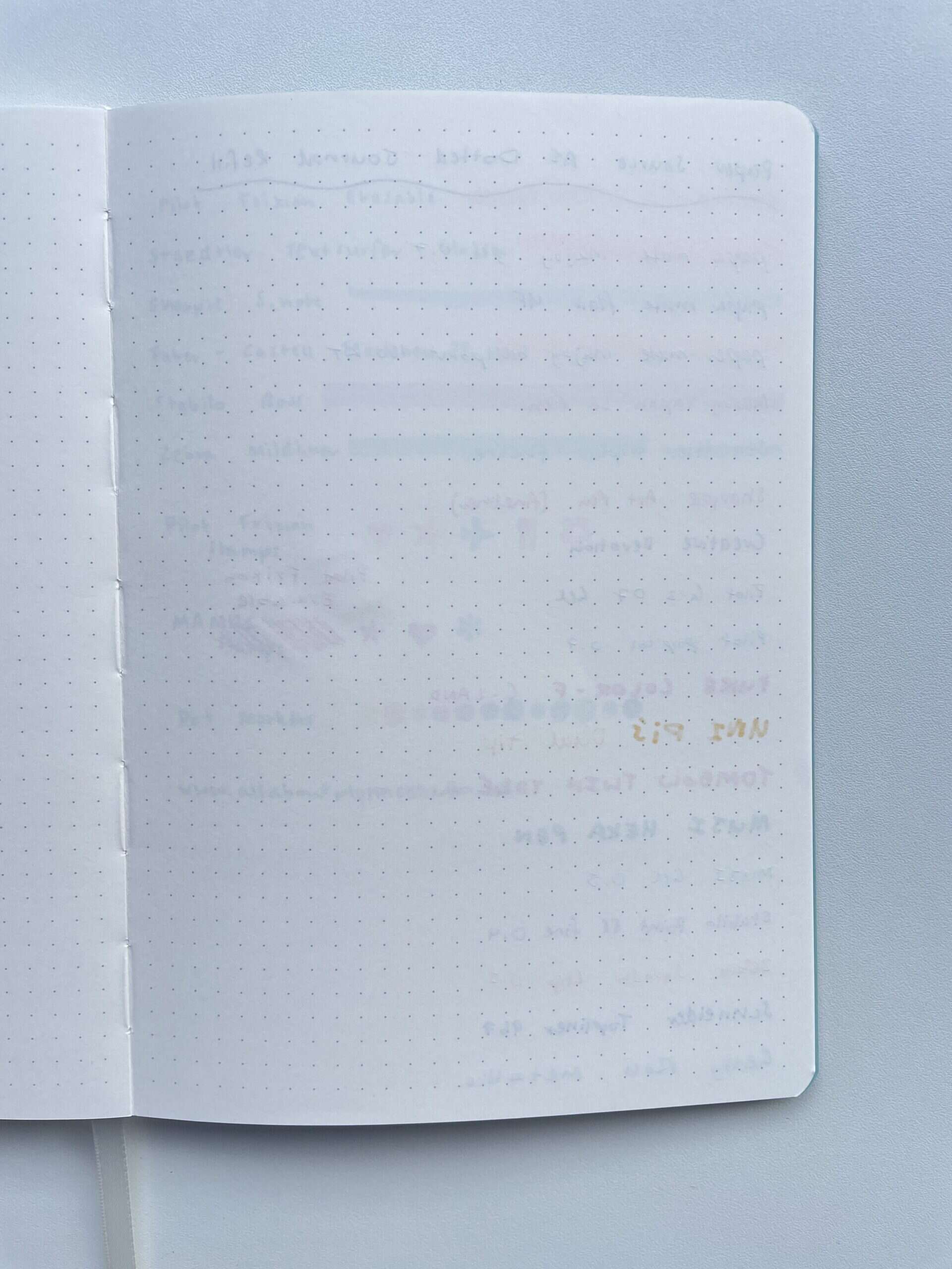 paper source pen testing paper quality dotted journal highlighters pens stamps ghosting bleed through