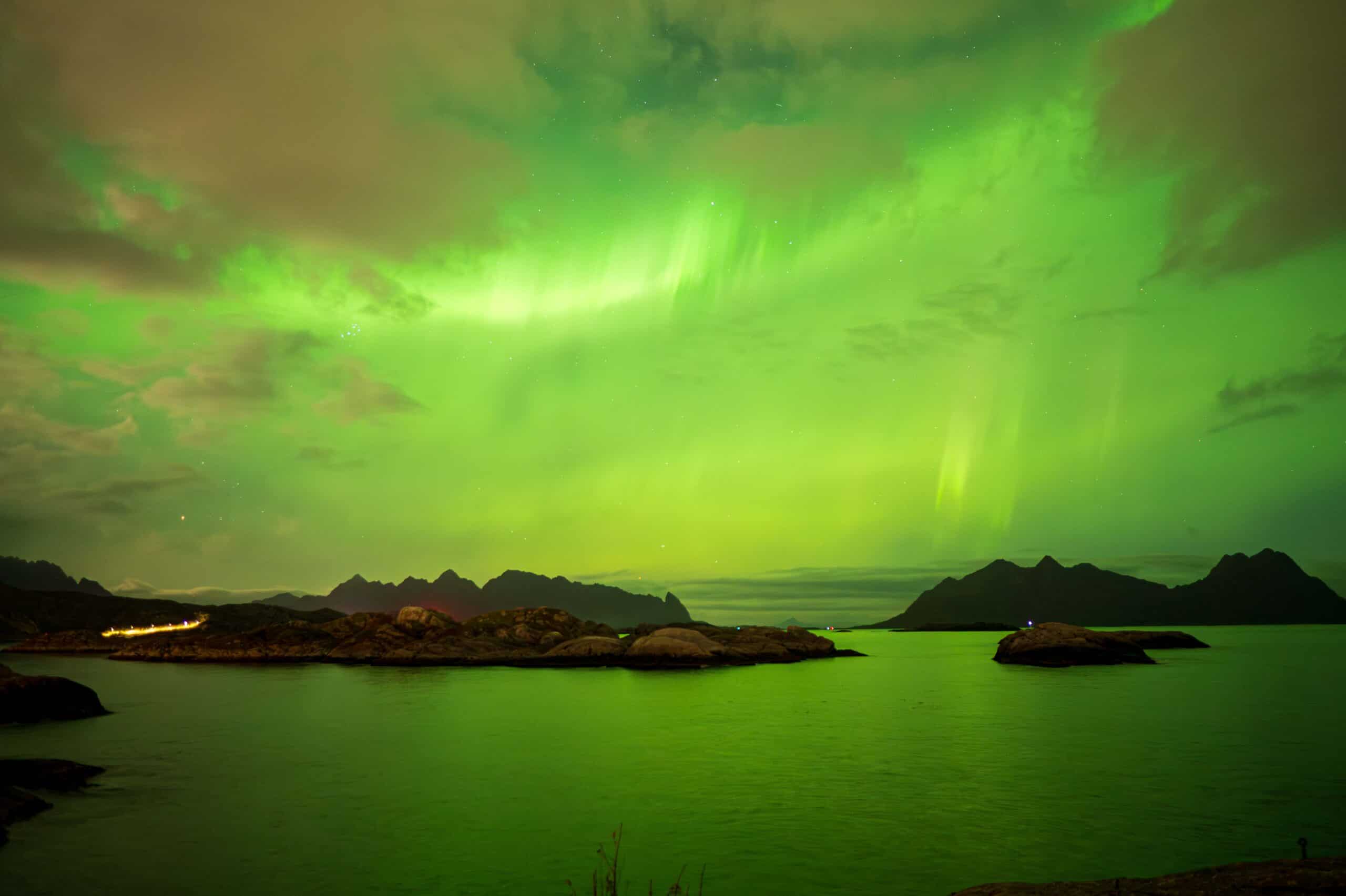 northern lights in svolvaer lofoten islands october fall autumn best time of year to see them 2025 solar maximum