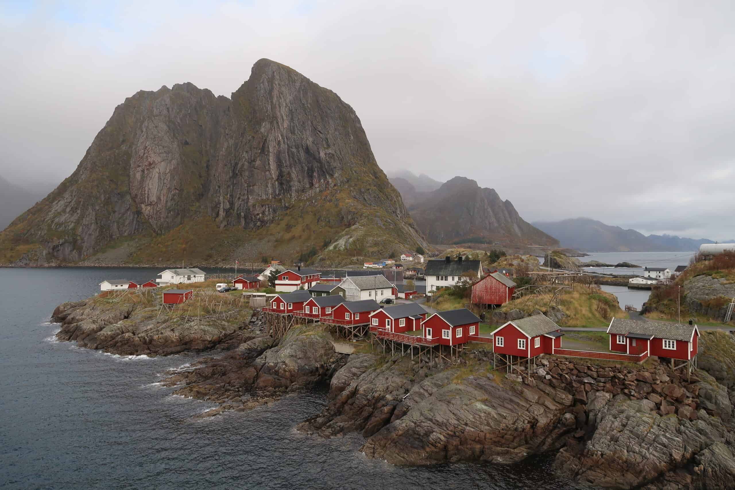 red fishing hunts hamnoy island rorbuer cabins fall lofoten islands best photo spots photography