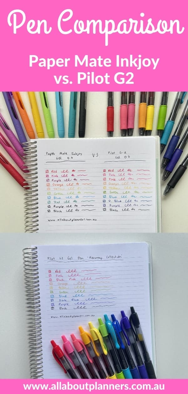 Pilot G2 vs Paper Mate InkJoy Gel Pens test. Quick-dry gel ink, smooth writing, and vibrant shades. Perfect for planners, journals, and school notes. Compare performance, grip, pick the ultimate gel pen