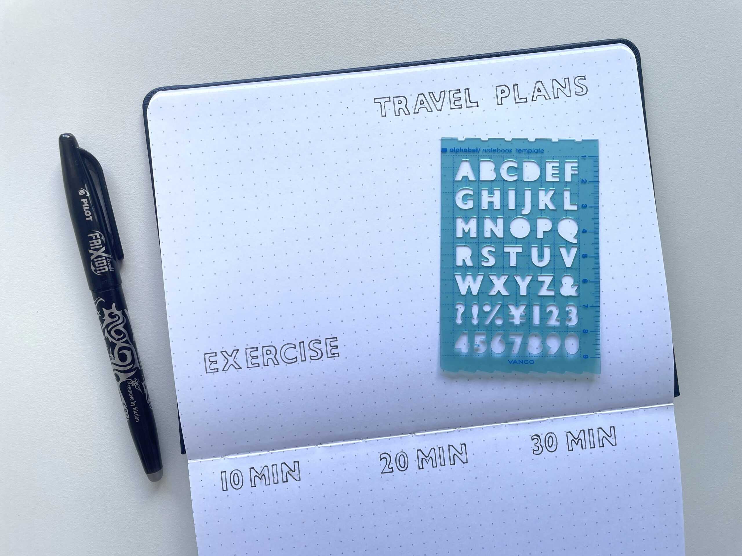 best alphabet stencil for bullet journal vanco stationery for bujo beginner simple fast easy layouts inspiration ideas newbie