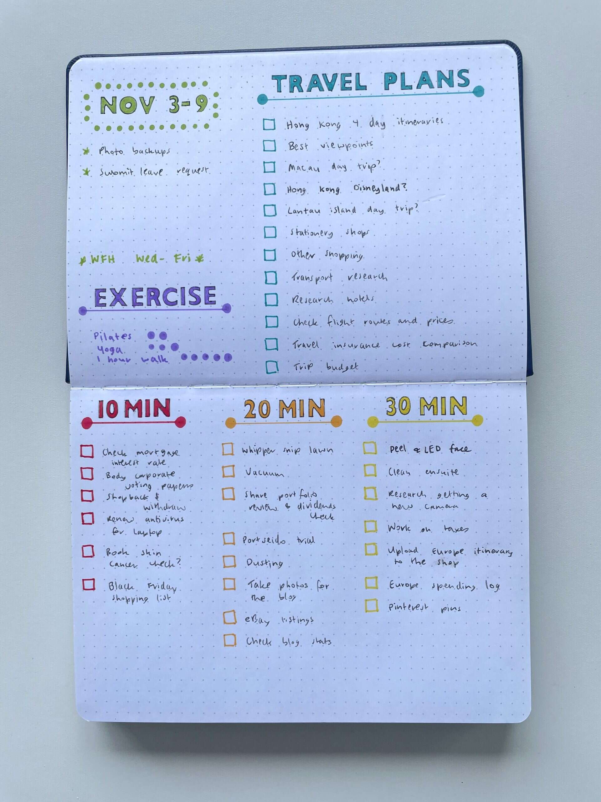 bullet journal stencil weekly spread categorised checklist productivity shuttle art dot markers vanco alphabet stencil rainbow