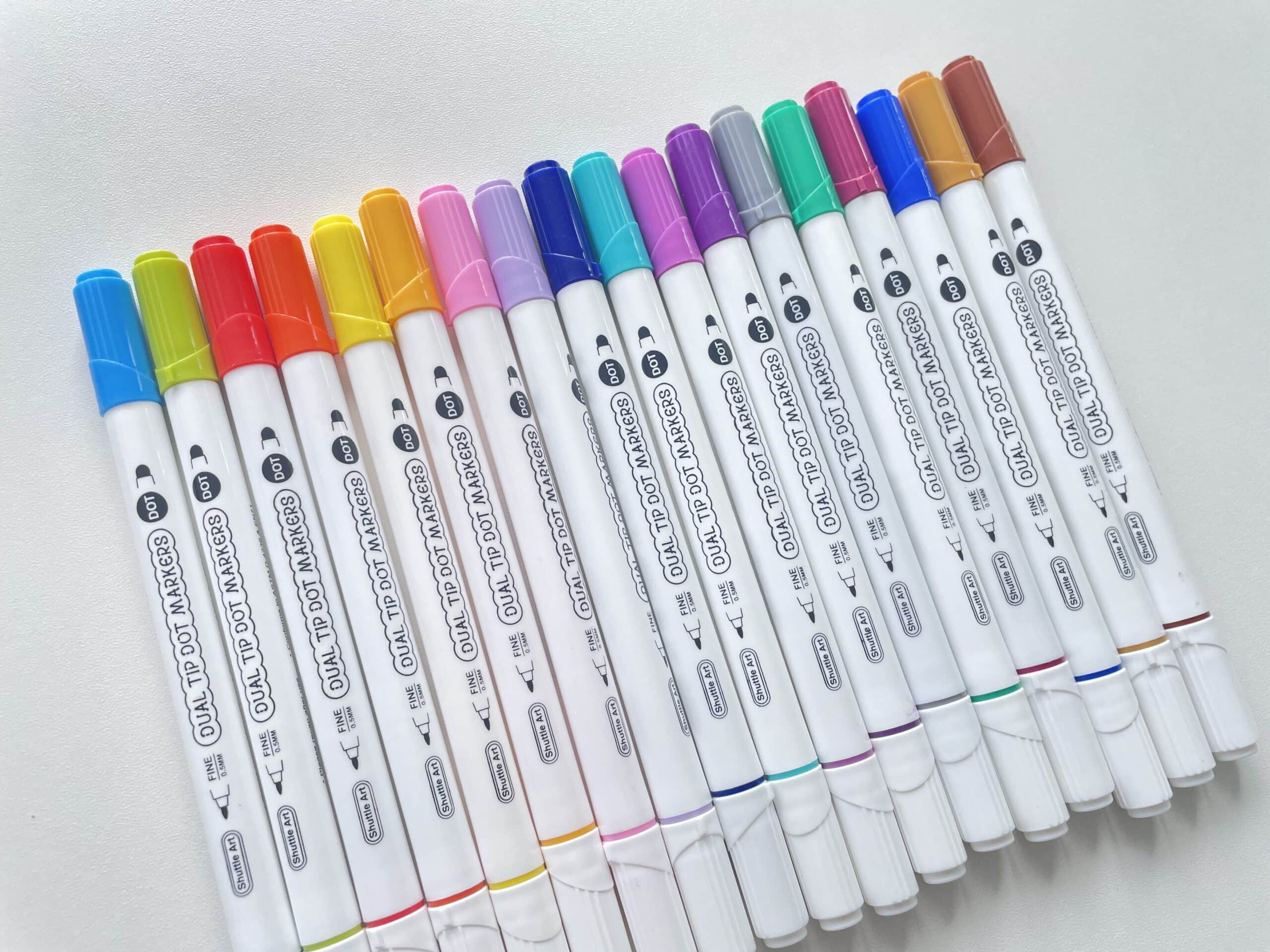 shuttle art dot markers cheap dual tip markers from amazon pen and dot marker rainbow color coding bullet journal stationery planner supplies