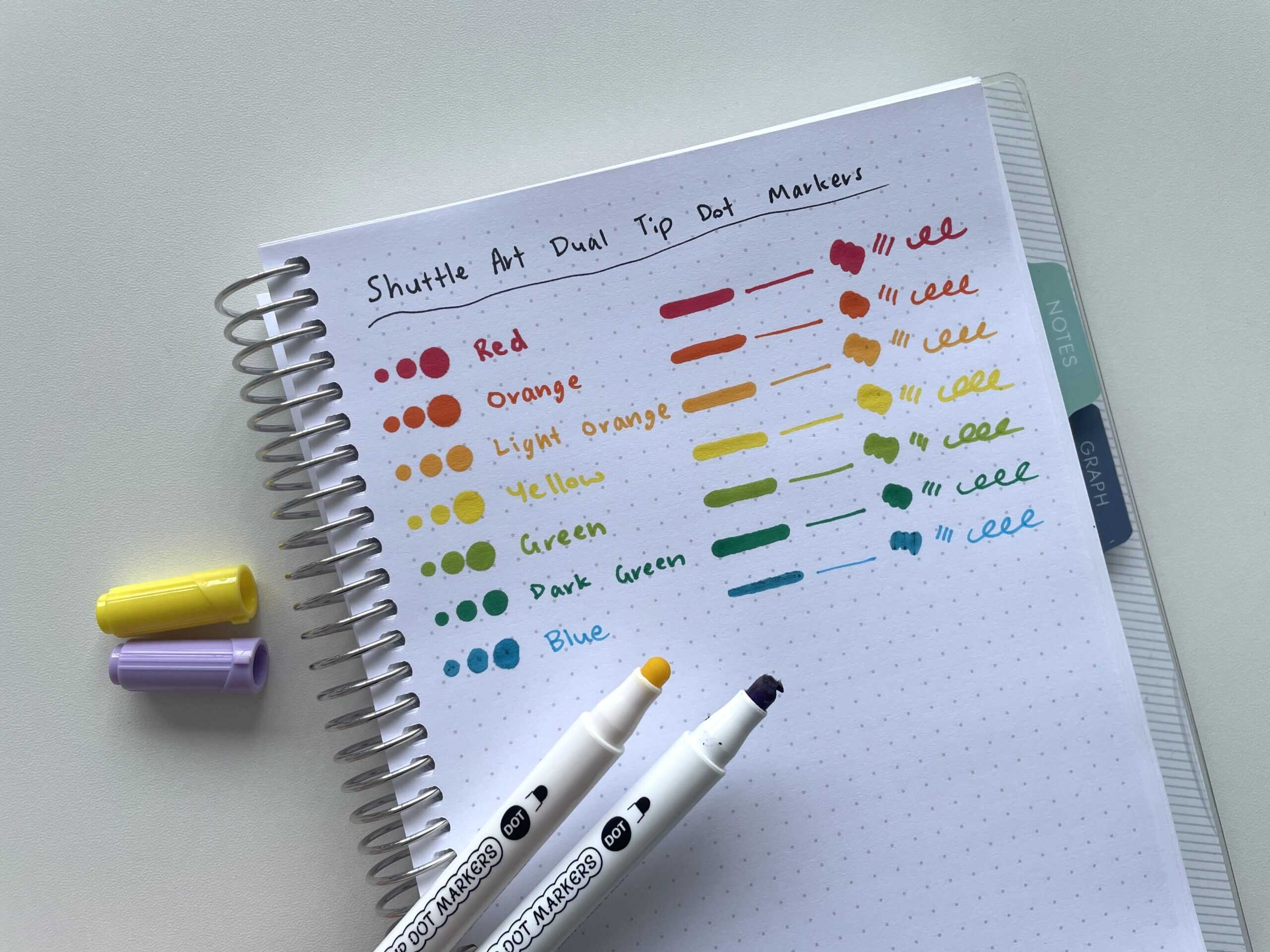 shuttle art dot markers review primary colors bullet journal stationery color coding supplies planning journaling
