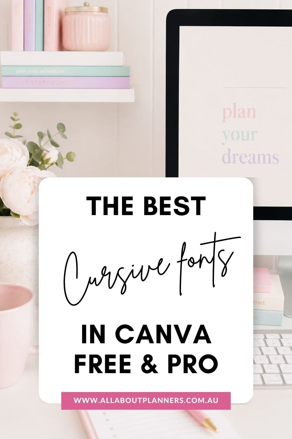 best cursive fonts in canva free and pro for making planner printables stickers graphic design feminine fonts cute font ideas list commercial use etsy