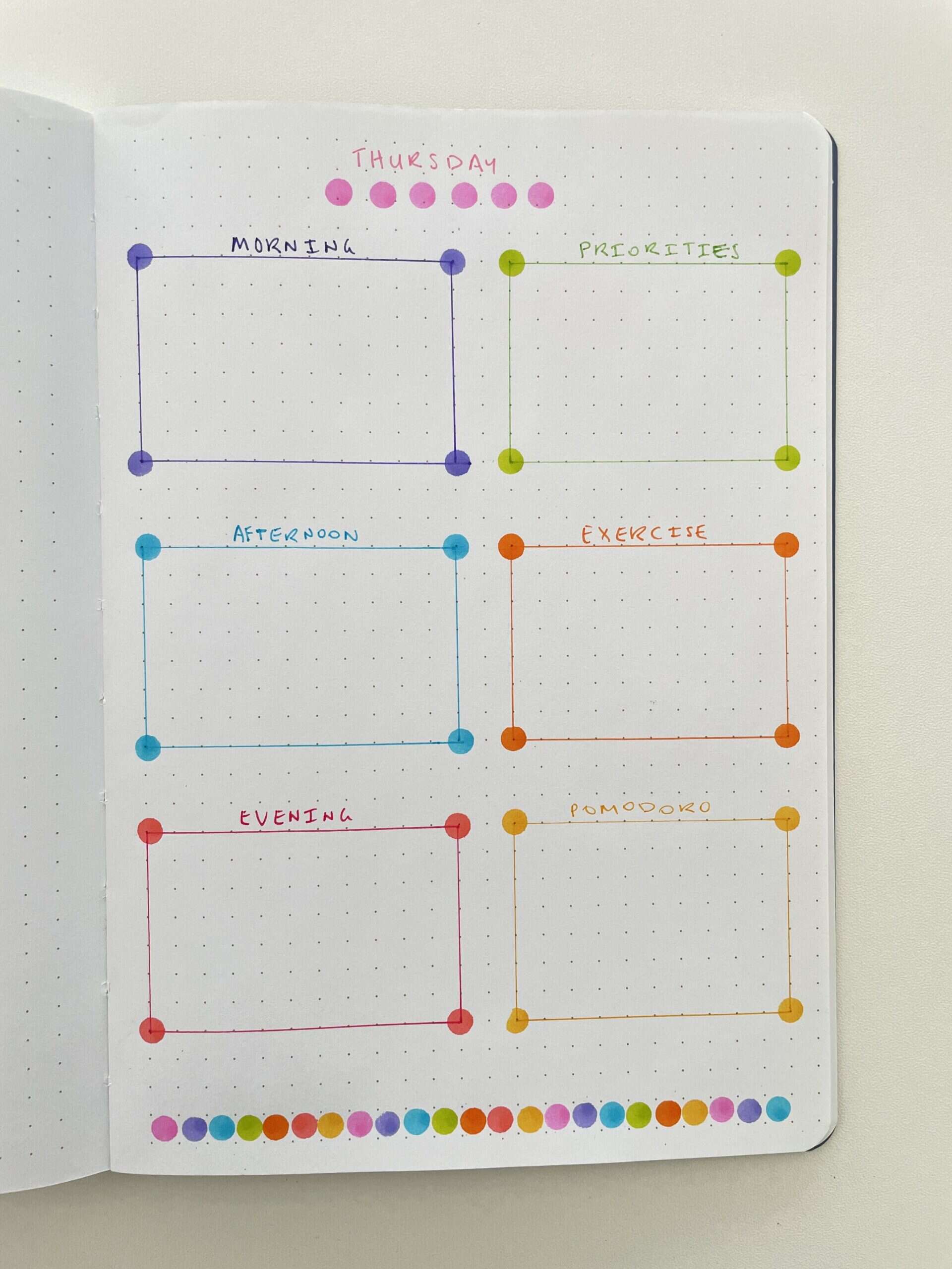 daily spread bullet journal using tombow dot markers colorful rainbow bujo layouts inspiration ideas tips for newbie