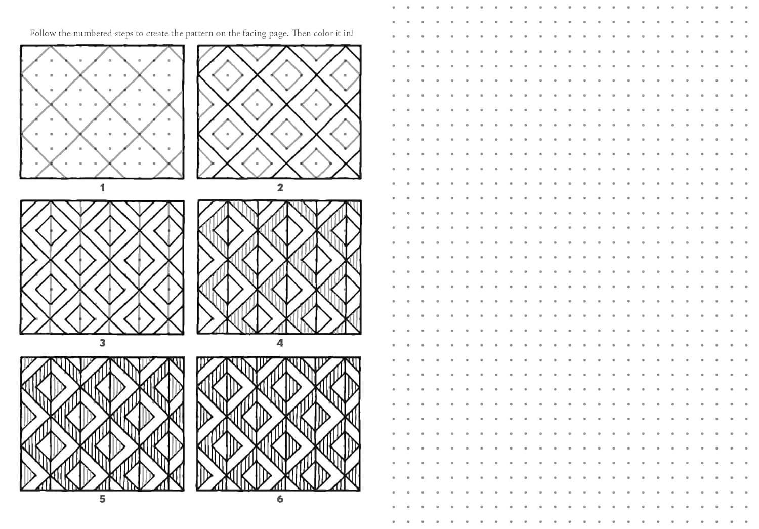 how to hand draw patterns with The Mindfulness Patterns Coloring Book bullet journal spread decorating ideas