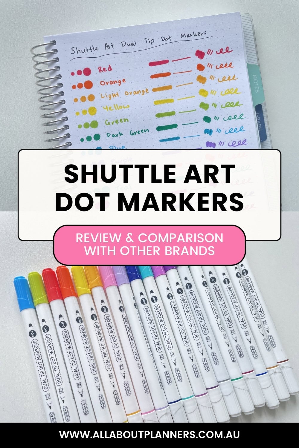 best dot markers for bullet journaling shuttle art dot markers cheap stationery from amazon planner supplies bujo for beginners ghosting bleed through swatches