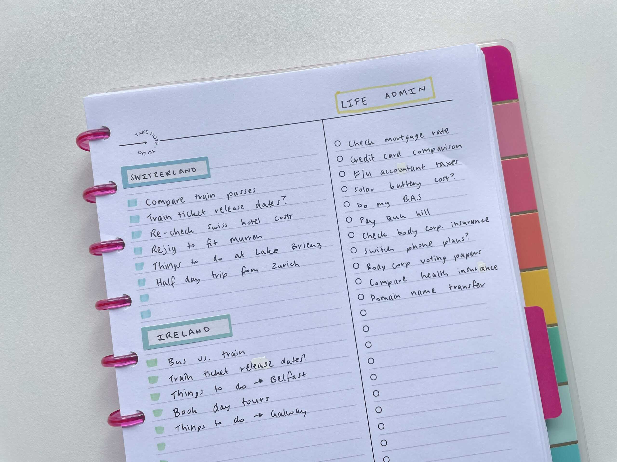 happy planner checklist insert printable weekly spread with highlighters simple minimalist functional decorating
