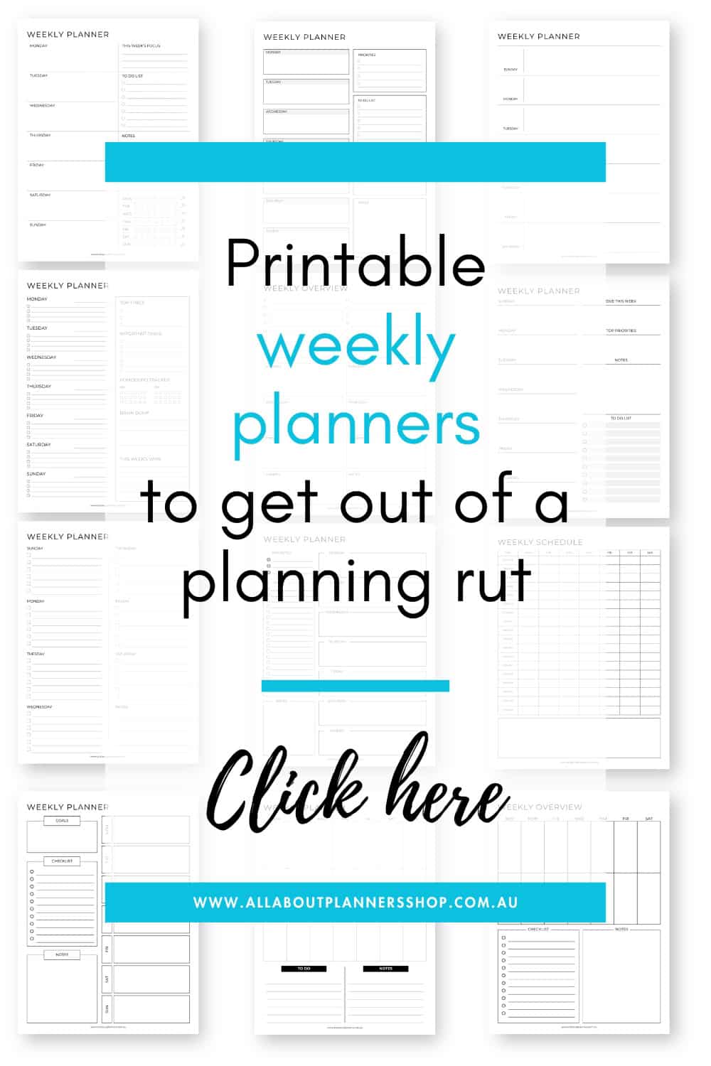 printable weekly planners to get out of a planning rut creative weekly spread layouts fillable pdf template monday sunday week start dashboard horizontal vertical lined unlined