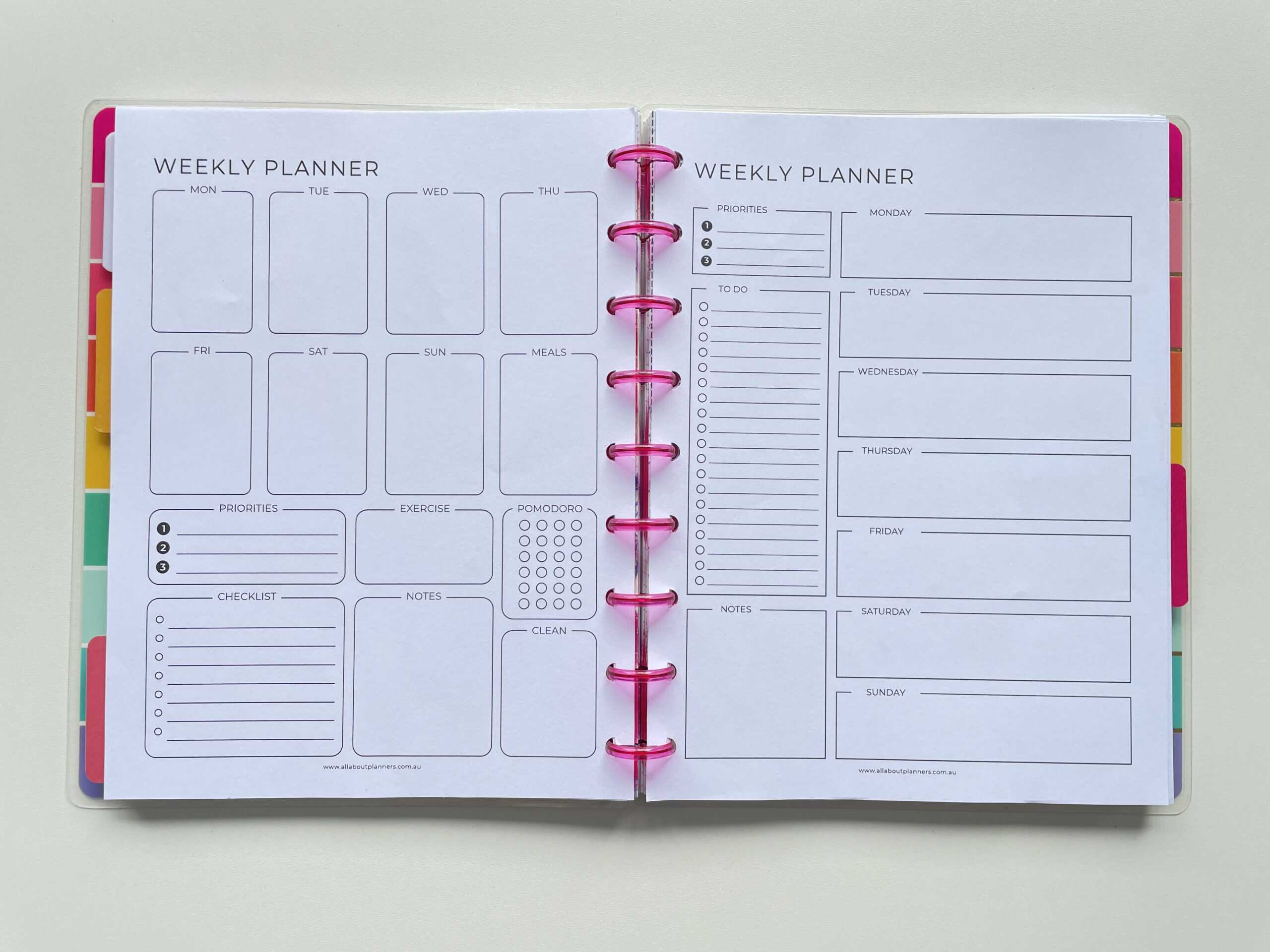 weekly planner printables for happy planner classic minimalist simple week on 1 page monday sunday start fillable pdf template
