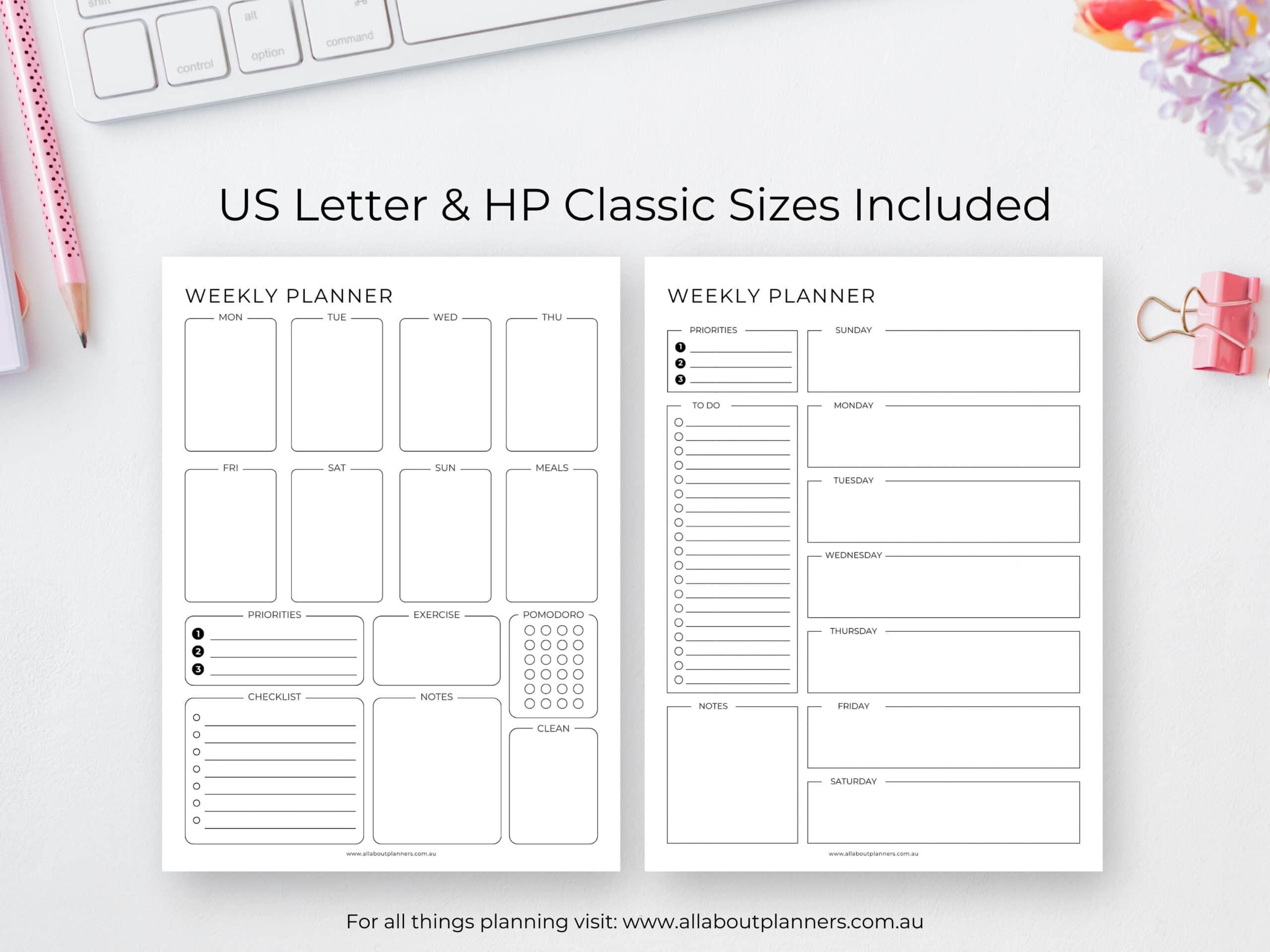 weekly planner printables week on 1 page how to make printables in canva step by step tutorial all about planners
