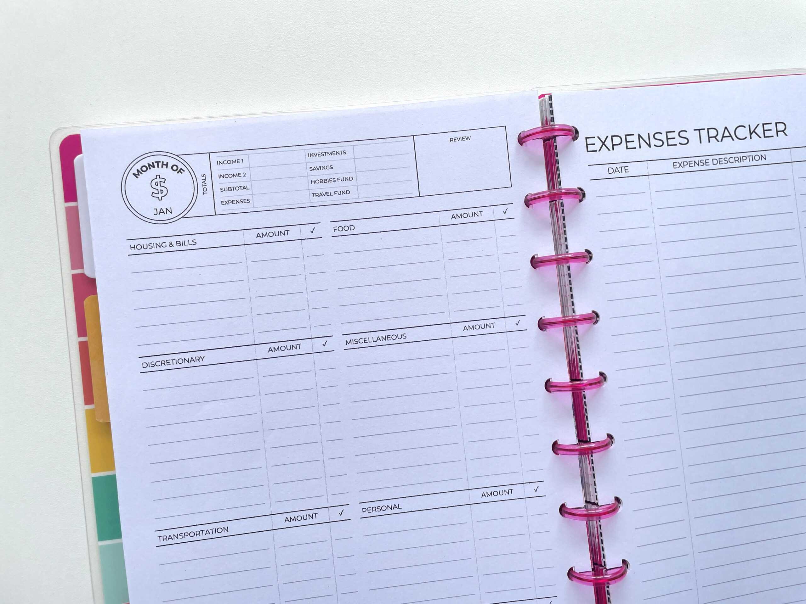 happy planner classic size printable budgeting expenses log simple minimalist free template download fillable pdf resize printable mambi planners disc