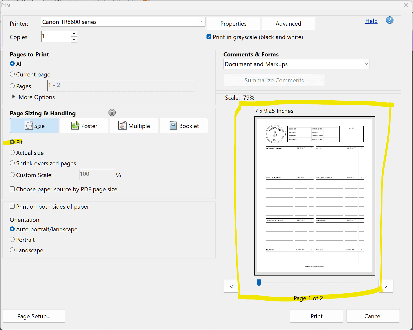 how to resize printables down for the classic happy planner page size step by step tutorial