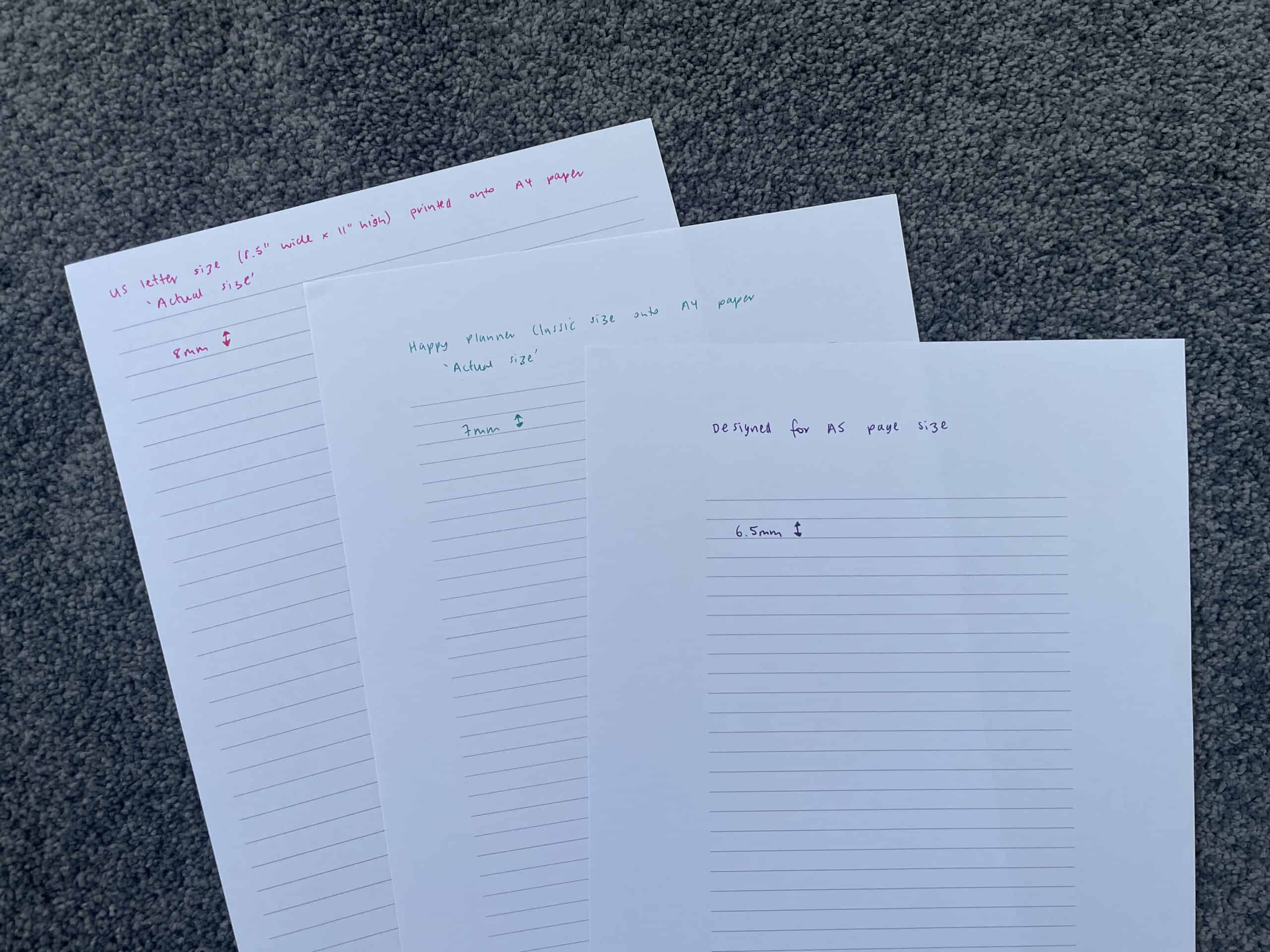 how to resize printables without losing line spacing printing tutorial for DIY planner inserts templates for disc inserts all about planners
