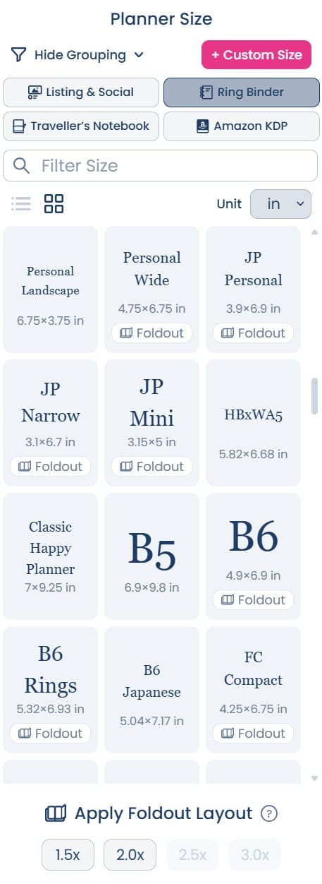 change page size in planfiy pro how to make printables fast templates pre made happy planner classic half us letter a5 a4 page size (1)