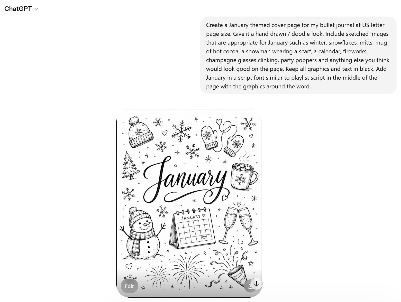 creative monthly divider page free printable for planner or bullet journal doodle chatgpt tutorial (1)