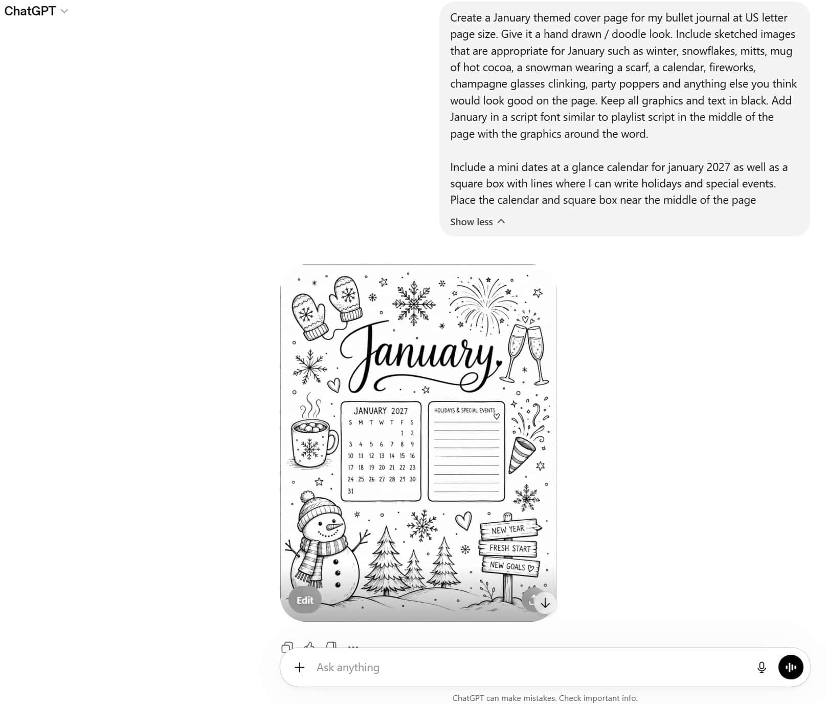 how to make printables for free using chatgpt monthly cover pages dates at a glance holidays birthday list doodle theme no design drawings skills required (1)