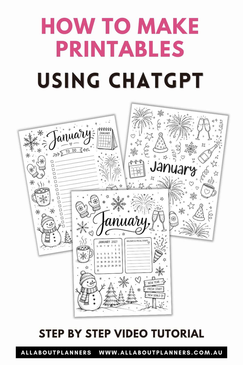 how to make printables using chatgpt fast planner pages doodle designs with no drawing skills bullet journal inserts tips video tutorial