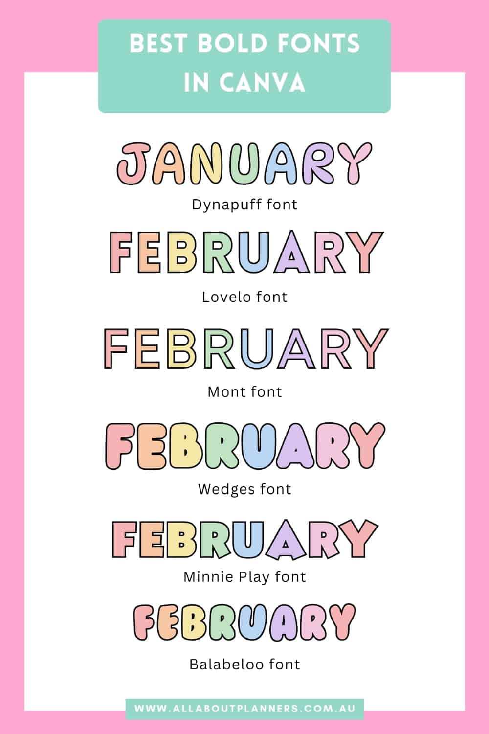 how to make rainbow text in canva using bold fonts dynapuff lovelo mont wedges minnie play balabello how to use canva text effects headings make a statement