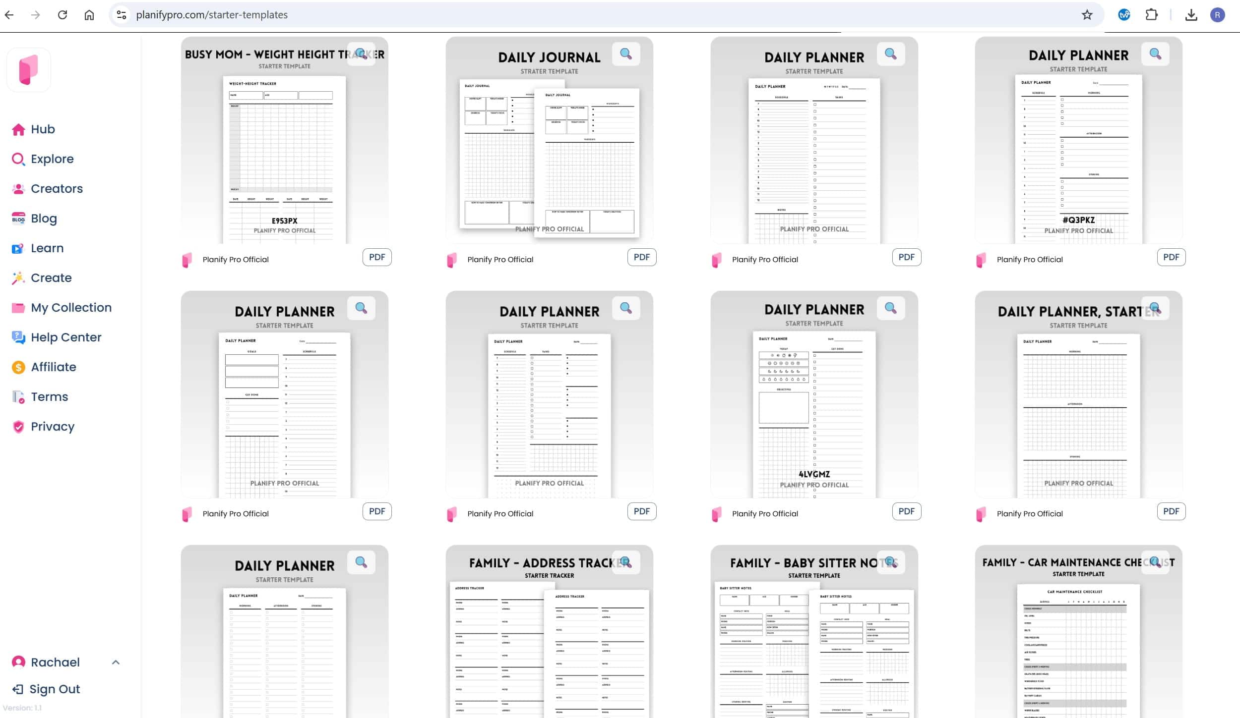 start a printable planner business with planify pro starter templates minimalist functional weekly daily monthly calendar planner printables create quick (1)