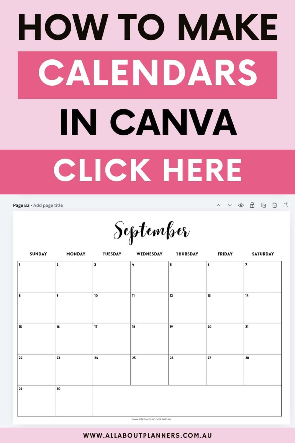 how to make a monthly calendar in canva free video tutorial step by step instructions minimalist ink friendly sunday monday start free planner printables