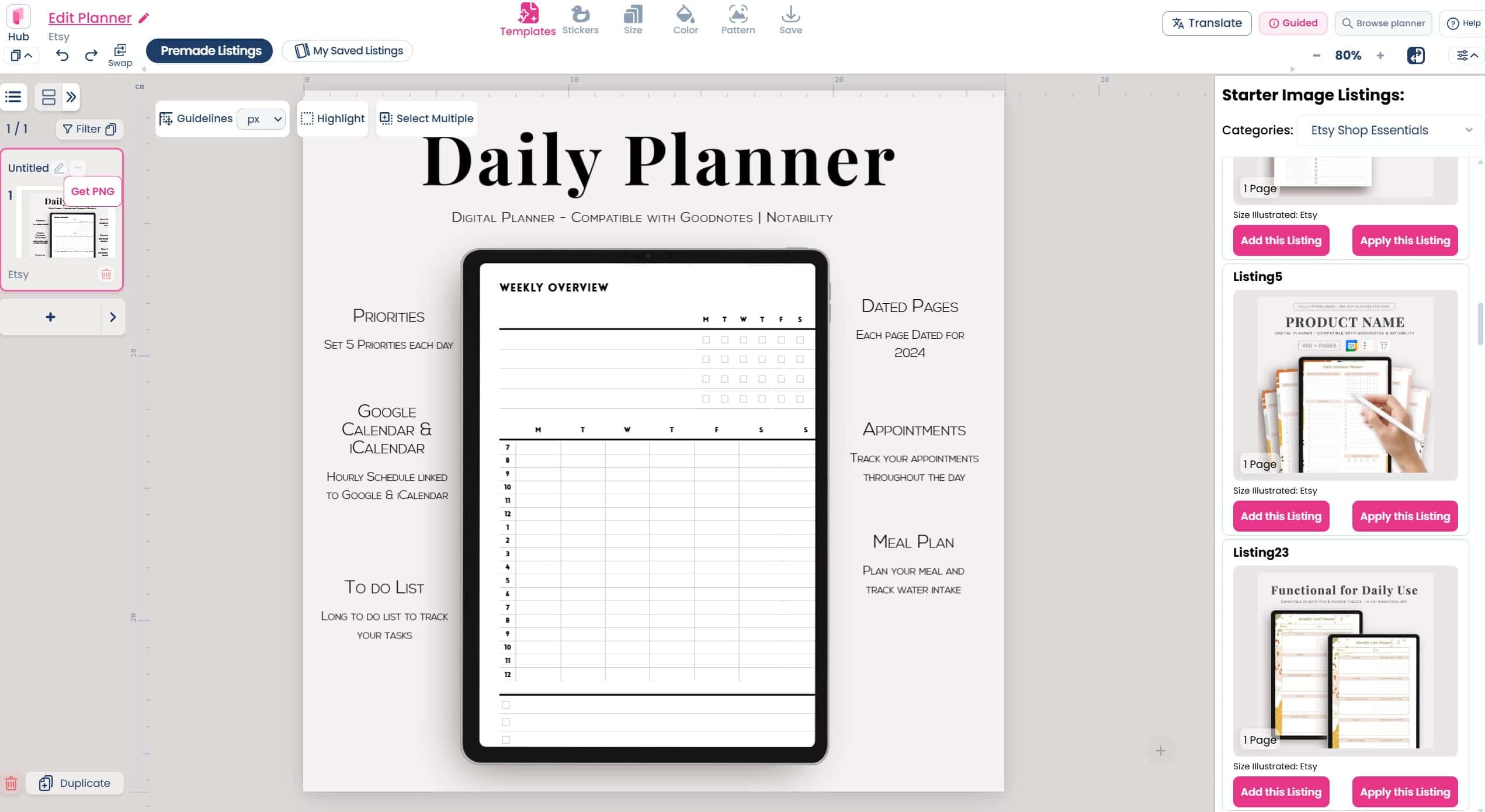 how to use planify pro for making printables daily weekly monthly planner automatic dates add crop marks resize with no manual adjustments (1)