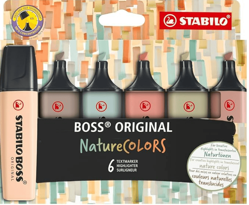 stabilo boss original nature colors highlighters review swatches where to buy