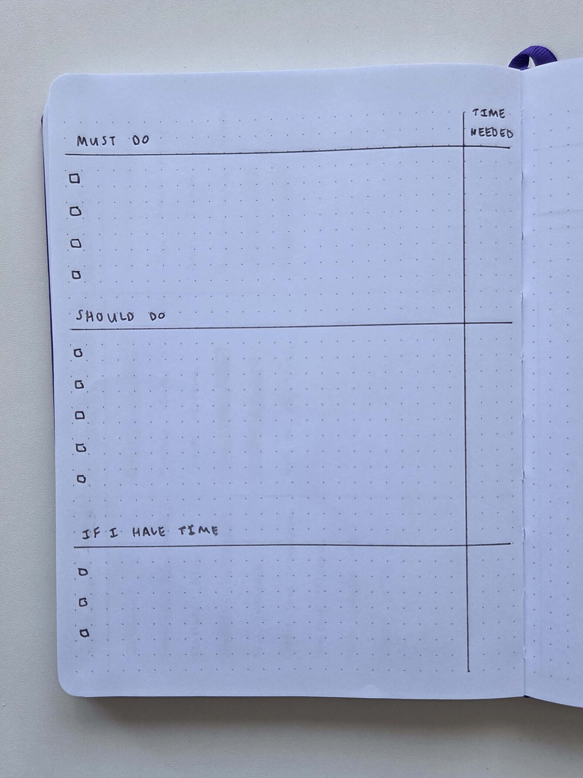 strategies to get tasks done fast without losing motivation bullet journal day to a page layout priority time based checklists bujo tips