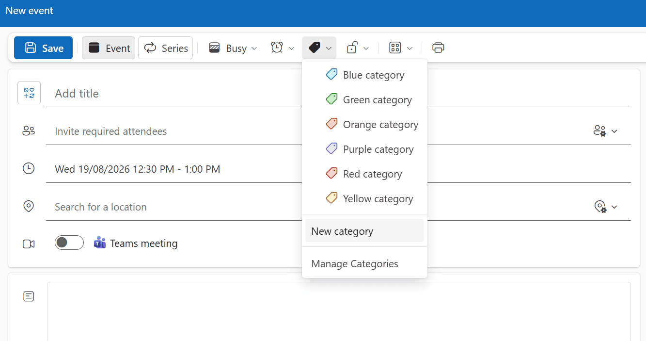 How to change colors in outlook color coded work week time mangement organization tips for starting a job change meeting start times how to have a productive work day