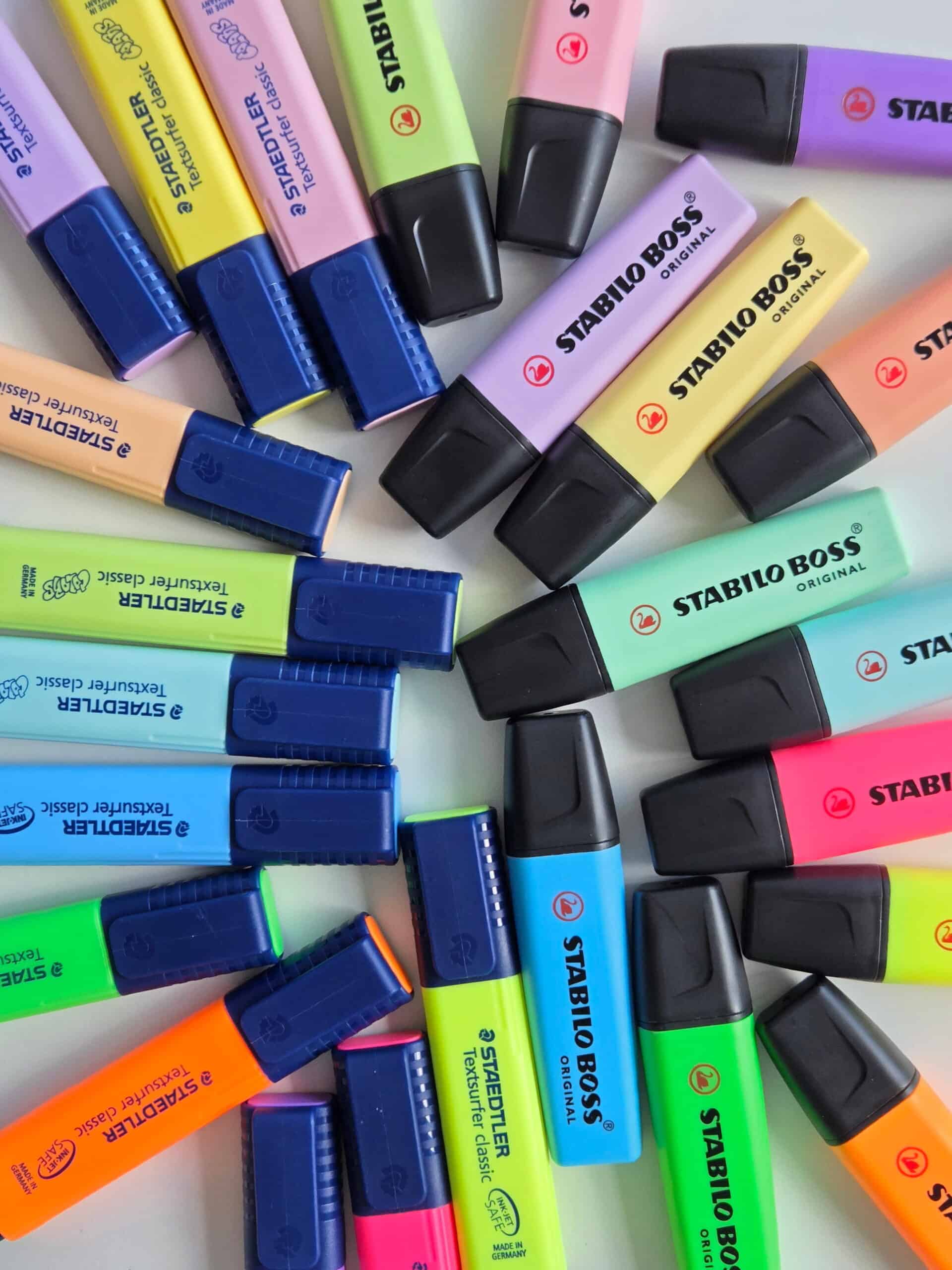 stabilo boss versus staedtler textsurfer highlighters review comparison video best highlighters for bujo