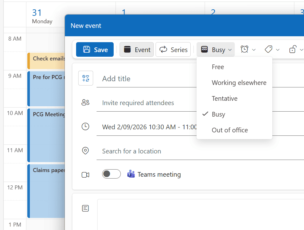 how to use outlook calendar for work to plan work week productivity time management tips paperless planning system